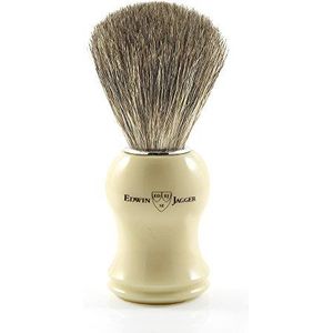 Edwin Jagger Pure Badger Scheerkwast voor dassenhaar, ivoor imitatie, 1 stuk (1 x 1 stuks)
