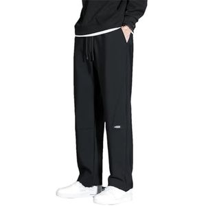 Dvbfufv Mannen Rechte Joggingbroek Mannen Lente Herfst Stretch Lange Broek Mannelijke Casual Plus Size Broek, Zwart, XXL