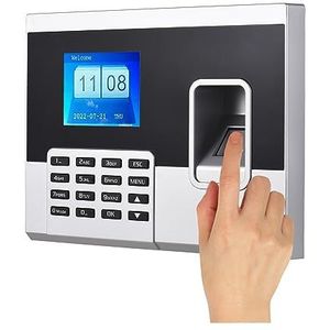 Inklokken in Machine, 2,8 inch kleurenscherm Vingerafdruk Wachtwoord Aanwezigheidsmachine Toegangscontrole Tijdklokrecorder Incheckrecorder for werknemers Kantoorponsklok