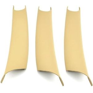Voor X5 X6 F15 F16 2014 2015 2016 2017 2018 2019 RHD Binnendeurgreep Panel Beschermhoes Trim 3PCS LIANGYIMEI(Beige)
