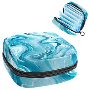 Opbergtas voor maandverband Pads, Menstruatie Cup Pouch, Periode Bag Organizer voor vrouwelijke Pads Tampons, Gemarmerde achtergrond