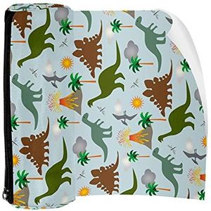 Potlood Case Pen Tas Houder met Rits Coin Organizer Tassen Make-up Cosmetische Pouch voor Vrouwen Tiener Meisjes Jongens Kinderen, Dinosaurussen en Vulkanen