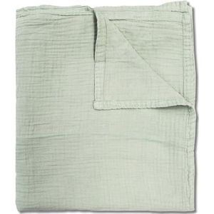 Sleezzz Mousseline deken, 150 x 200 cm, licht zomerdekbed van 100% katoen, wasbaar, groen