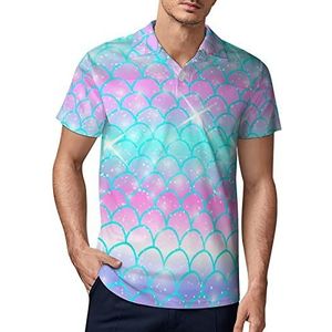 Zeemeermin Kawaii Patroon Heren Golf Polo-Shirt Zomer Korte Mouw T-Shirt Casual Sneldrogende Tees XL