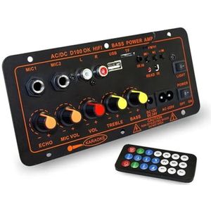 600W 5.0 MP3 Versterker Boord 12V 24V Dual Microfoon AMP Module USB TF FM Auto muziek Lossless Bass Geluid for Subwoofer - Ongelooflijk veelzijdig(D300 600W Amplifier)