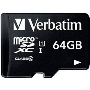 Verbatim Tablet U1 micro SDXC-kaart met USB-reader - 64 GB - voor uitbreiding van geheugen van Android/Windows-tablets of smartphones, met USB-reader, 44060