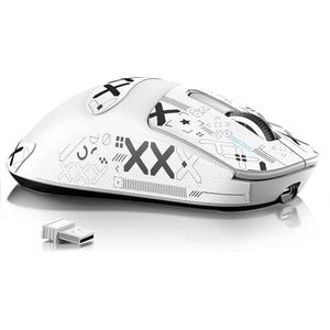 ATTACK SHARK X3MAX 49g SUPERLIGHT Mouse with Tape, PixArt PAW3950 Gaming Sensor, BT/2.4G Wireless/Wired Gaming Mouse, 6 Adjustable DPI 42000, 200 Hrs Battery, Office Mice for Win11/Xbox/PS/Mac (White)