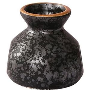 keramische tandenstokers, Retro Ceramic Cotton Swab Box Portable Creative Hydroponic Plant Jar Ornaments Storage Ornaments(Black)