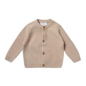 Stellou & friends Vest voor meisjes en jongens met knopen in houtlook | Hoogwaardige babykleding van 100% katoen - IV V, beige, 98/104 cm