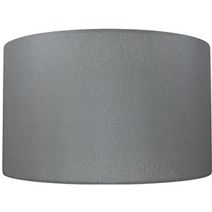 Lampenkap staande lamp grote KIROKA stof in grijs voor fitting E27 Ø50cm ronde lampenkap woonkamer