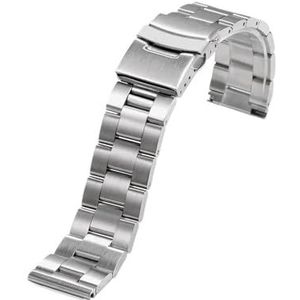 Roestvrij staal for jubileumband geschikt for Seiko SKX007/009 Recht uiteinde metalen horlogeaccessoires 18 19 20 21 22 24 mm massieve armband (Color : Silver-for Oyster, Size : 20mm)