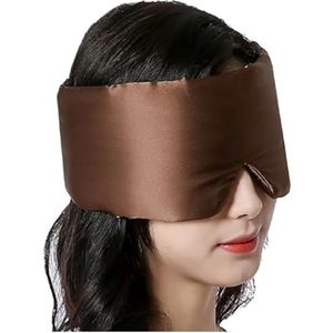 2 stuks moerbeizijde slaapmasker ooglapje blokkerende licht oogmasker oogmasker oogschaduw zacht gewatteerd reishulpmiddel voor slaap patch voor slaap (koffiebruin)