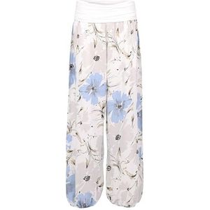 Malito - Harembroek voor dames, bloemenprint, ademende pompbroek, dunne vrijetijdsbroek, strandbroek, huidvriendelijke Aladdinbroek 1485 (XS-XL), wit, 34-42