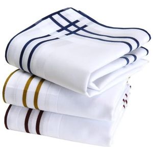 Zakdoeken voor heren, premium stof, 100% gekamd katoen, 45 cm x 45 cm, 3-delig, model A19