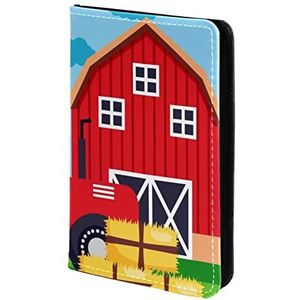 Paspoorthouder, paspoorthoes, paspoortportemonnee, reizen Essentials boerderij cartoon, Meerkleurig, 11.5x16.5cm/4.5x6.5 in