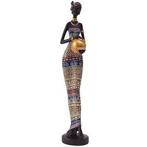 Afrikaanse beelden | Collectible Art Afrikaanse vrouwen figuur - Hars Tafelblad Boekenplank Decor Ornamenten, Woonkamer Entree Boekenkast Studie Decor Baaroo
