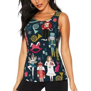 Jkkghll Women_s Notenkraker Ballet Xmas Dans Print Zomer Atletische Gym Activiteit Tank Tops Running Wandelen Casual Wear Blijf Koel Droog, Zwart, S