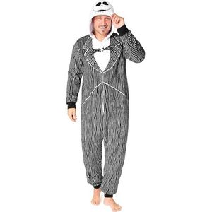 Disney Onesie Dames - Stitch Pyjama uit één Stuk - Eeyore, Minnie, Maleficent Pyjama Onesie - Maten S-XXL (Zwart Jack Skellington, XL)