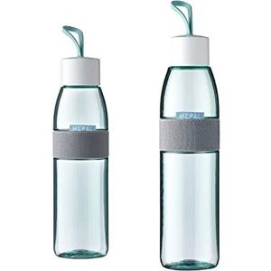 Mepal Ellipse Nordic Green Drinkfles, 2-delig, inhoud 500/700 ml, ook voor koolzuurhoudende dranken, onbreekbaar materiaal, lekvrij, vaatwasmachinebestendig, kunststof