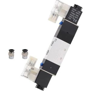 4V220-08 5-weg 2-positie 1/4"" Pneumatisch Solenoid ventiel DC12V DC24V AC110V AC220V met 4mm 6mm 8mm 10mm 12mm connector (With-4mm-fitting, AC110V) (With-12mm fitting, AC220V)