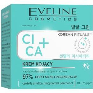 Eveline Cosmetics Korean Rituals Koreaanse rituals Krem do Twarzy Kojący Cica+ met Wąkrotą Azjatycką voor de gevoelige huid, 50 ml