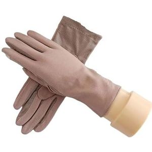 Effen kleur dames korte handschoenen met gespleten vingers Geborduurde monochrome stoffen handschoenen Touchscreen antisliphandschoenen (Color : Purple, Size : One size fits all)