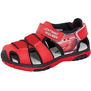 Disney Cars Kindersandalen voor jongens, Lightning McQueen sportsandalen met gesloten teen, open wandelschoenen, Rood, 27 EU