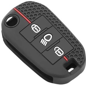 Autosleutel beschermhoes Siliconen Flip Vouwen Sleutelhanger Cover Voor 208 2008 301 308 3008 RCZ 508 408 2008 307 Case Voor C3 C4 Voor Berlingo 2021 Sleutel Shell(B)