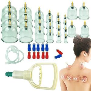 KFGISD, 12 Cupping Cups Sets Biomagnetische Traditionele Professionele Chinese Therapie Massage Cupping Set Huishoudelijke Uittrekbare Vacuüm Cupping Kit,Chinese cupping