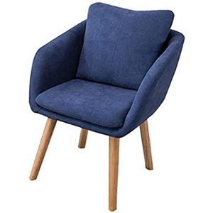 GEIRONV 1 Stuk Flanel Eiken Poten Eetstoel,50×50×73cm Hotelonderhandeling Bureaustoel Zelfhulprestaurant Lounge Stoel Eetstoelen (Color : Navy, Size : 50x50x73cm)