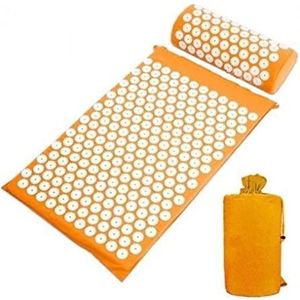 Rugmassager Met Warmte Acupressure Mat Head Neck Back Foot Massage Kussen Kussen Yoga Spike Mat Anti-Stress Acupunctuur Pad Needle Massager Shiatsu Massagekussen (Size : Orange)