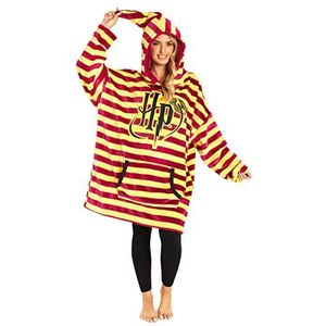 Harry Potter zeer grote dekenhoodie voor dames, mannen en tieners, draagbare fleece-deken, Eén Maat (Rood)