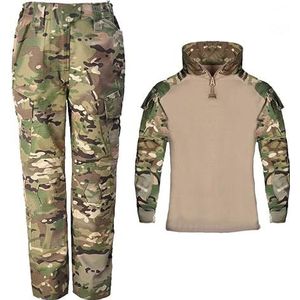 Tactische Camouflage Kind Kid Uniform BDU Combat Kleding Airsoft Jacht Schieten Battle Jurk Shirt Broek Set