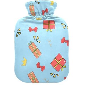 LI ZHI XIN PVC warmwaterkruik met fluwelen deksel 1L 2L kleine middelgrote kerst doos cartoon patroon