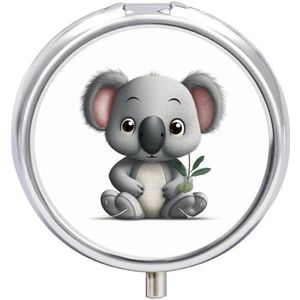 Pillendoosje Reizen Pil Organizer Cartoon Koala Gedrukt Leuke Pillendoos Handige Pillendoos Geschikt om in zakken en zakken te worden geplaatst