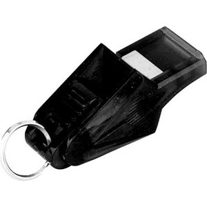 Fluitje, scheidsrechtersfluitje Mini-formaat solide draagbaar met lanyard voor noodgevallen voor zelfverdediging van de badmeester(Helder zwart)