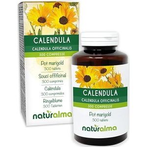 Goudsbloem (Calendula officinalis) bloemhoofdjes (bloemen) Naturalma - 150 g - 300 tabletten - Voedingssupplement - Natuurlijk en Veganistisch