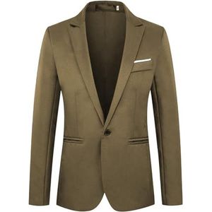 Leader of the Beauty Herenblazer voor heren, blazer, bruidegom, blazer, bruiloft, slim fit, jas, gala, smoking, herenbovenkleding, Bruin, S