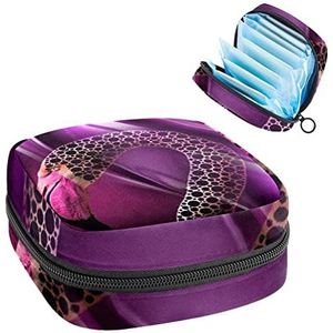 Pink Bird Period Pouch Draagbaar,Tampon Opbergtas voor Maandverband, Meerkleurig, 4.7x6.6x6.6 in/12x17x17 cm