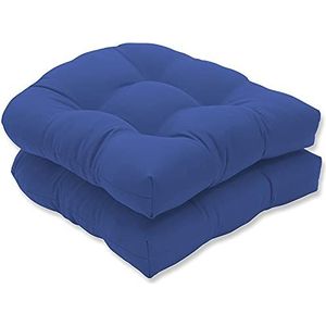 Xpnit 2 stks stoel kussens Pad 48 * 48 cm, zachte katoenen tuinstoel zitkussen voor indoor outdoor stoel pads voor terras thuis rieten (blauw)