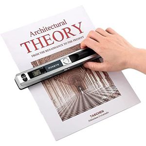 MUNBYN Documentscanner, 900DPI, Handscanner, resolutie s/w en kleur, documentenscanner, draagbare scanner, draadloze draagbare A4 scanner met kaart JPG en PDF-formaat - zilver
