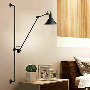 Vintage industriële zwenkarm-wandlamp, verstelbare rocker-wandlamp, binnen slaapkamer nachtkastje muur leeslamp-A 117x35x24cm(46x14x9inch) (A 117x35x24cm(46x14x9inch))