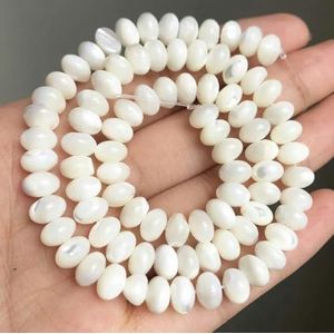 Natuurlijke witte zoetwater schelp kralen kralen hart ster ronde parelmoer losse kralen voor sieraden maken DIY armband-3x4mm