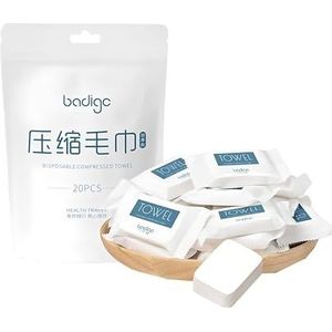 Badigo - Gecomprimeerde Handdoektabletten - Wit - 20 Stuks - Herbruikbare Reishanddoek