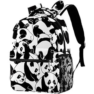 Rugzak Lichtgewicht Daypack Panda Zwart Wit Rugzak voor Shool