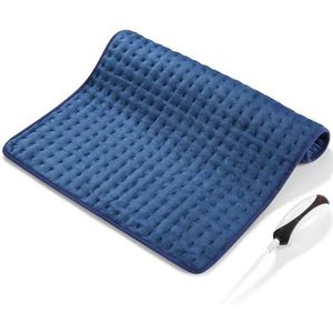 Warmtekussen - Donkerblauw - Elektrisch - 50 x 60 cm - Automatische Uitschakeling - 5 Warmte-instellingen
