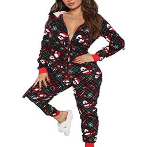 Guiran Kerst Jumpsuit Familie Bijpassende Pyjama Ouder-Kind Vakantie Geschenken Heren Dames Jongens Meisjes Papa Jumpsuits Kerstman Op Zwart XL