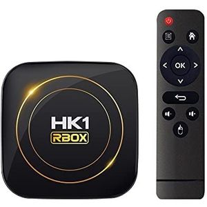 Android 12.0 TV Box, HK1 RBOX 4GB RAM 64GB ROM H618 Quad-Core 64bit CPU Ondersteuning WiFi6 Dual 2.4G/5.8GHZ Ethernet BT4.2 4K 6K HDR10+Ultra HD Smart Home Player
