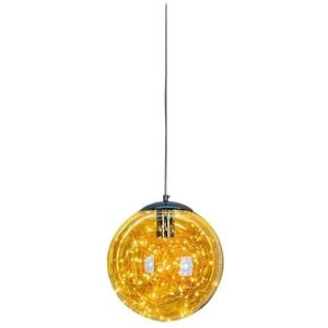 TONFON Heldere moderne bol LED-kroonluchter Metaal LED-nachtkastje Hanglamp Glazen bol Ronde hanglamp for keukeneiland Woonkamer Slaapkamer Nachtkastje Eetkamer Hal Plafondlamp(Color:Amber,Size:25CM-1