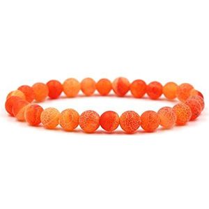 Armbanden, Kristallen armband, 7 chakra natuurlijke crack steen kraal oranje elastische armband mode boho vrouwen geluk yoga energie armband sieraden for koppel